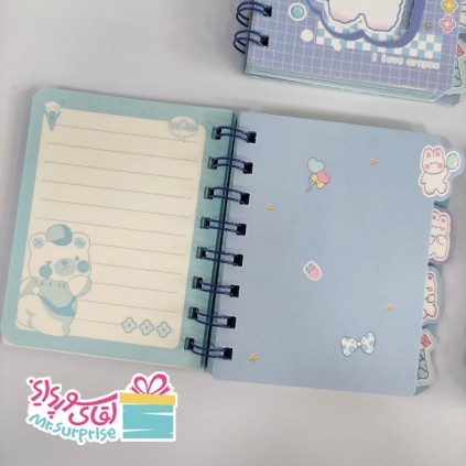 دفترچه دوجلده خرس آبی